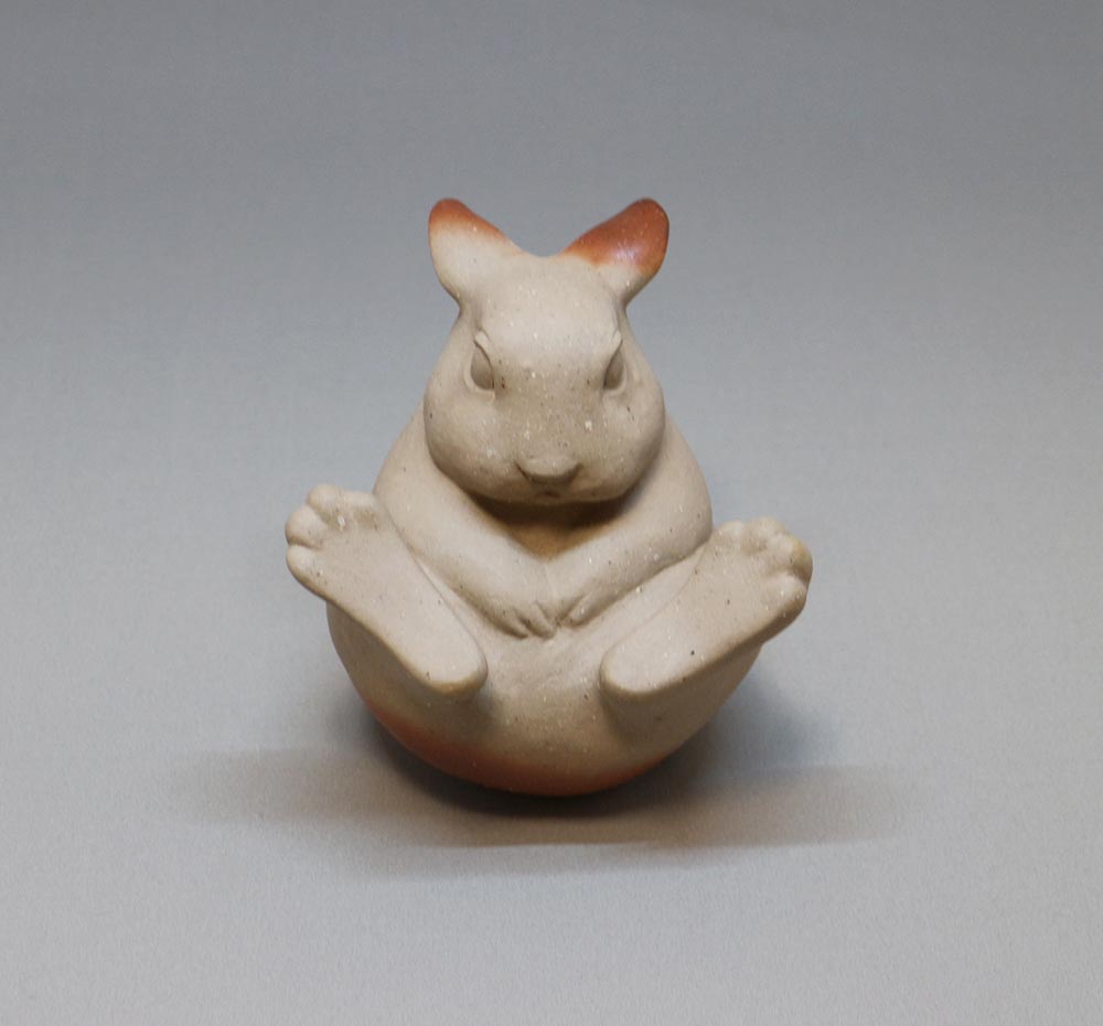 日本彫刻会副会長 森豊一 作 ねずみ 鼠\nサイズ 49×32cm - 彫刻